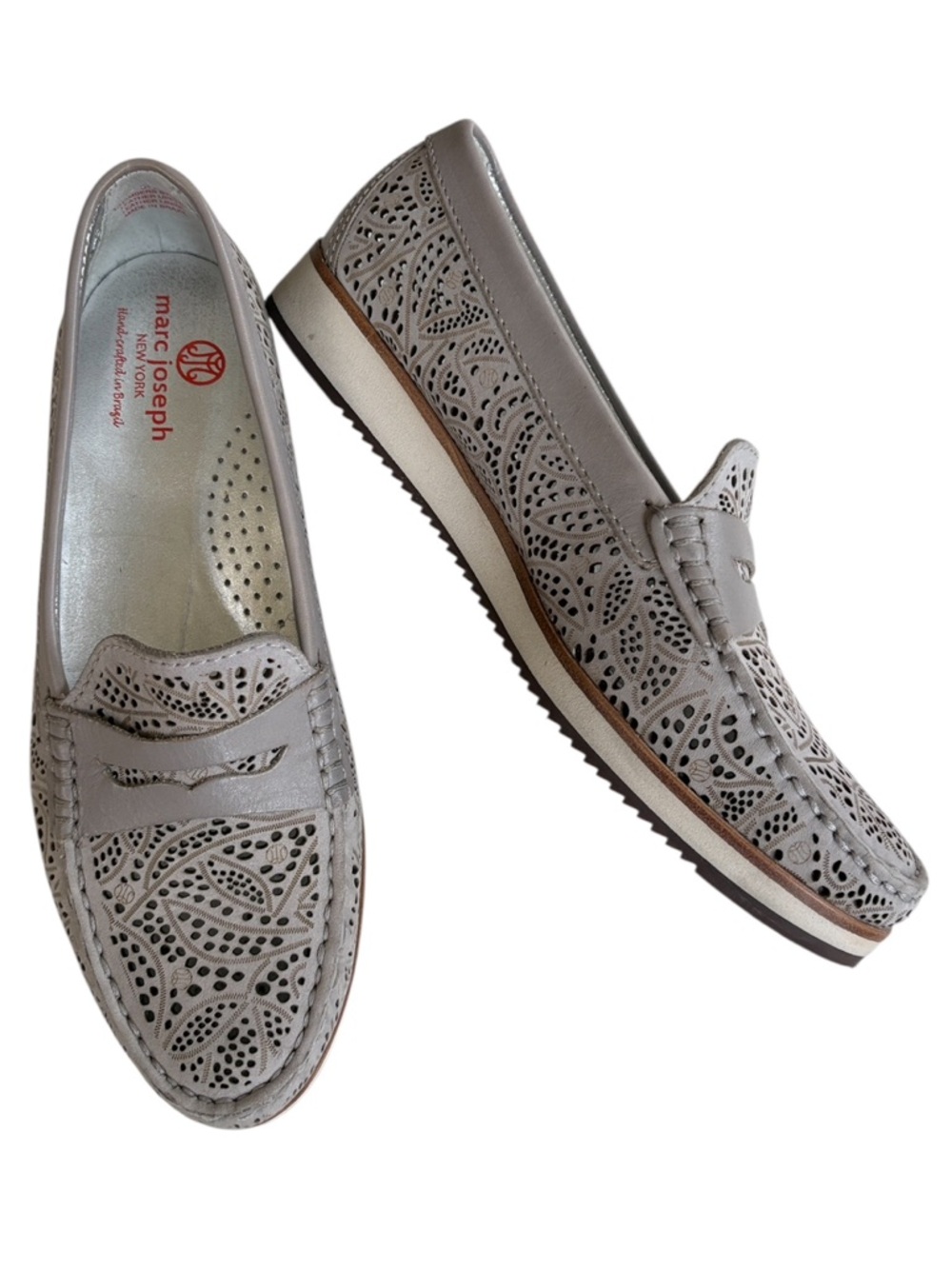 EUC Marc Joseph Leather Chambers Street Loafers Grey Size 6.5